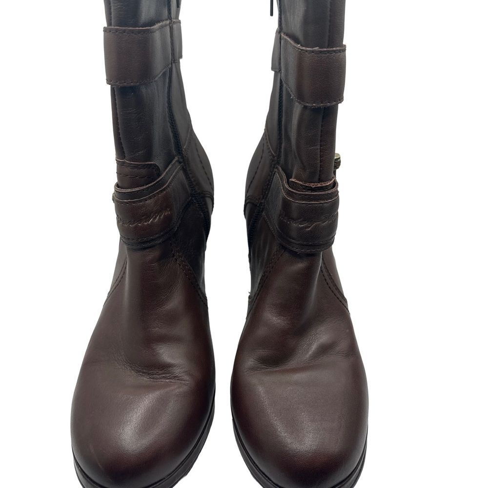 Harley Davidson Marissa Brown Platform Leather Boots Size 10